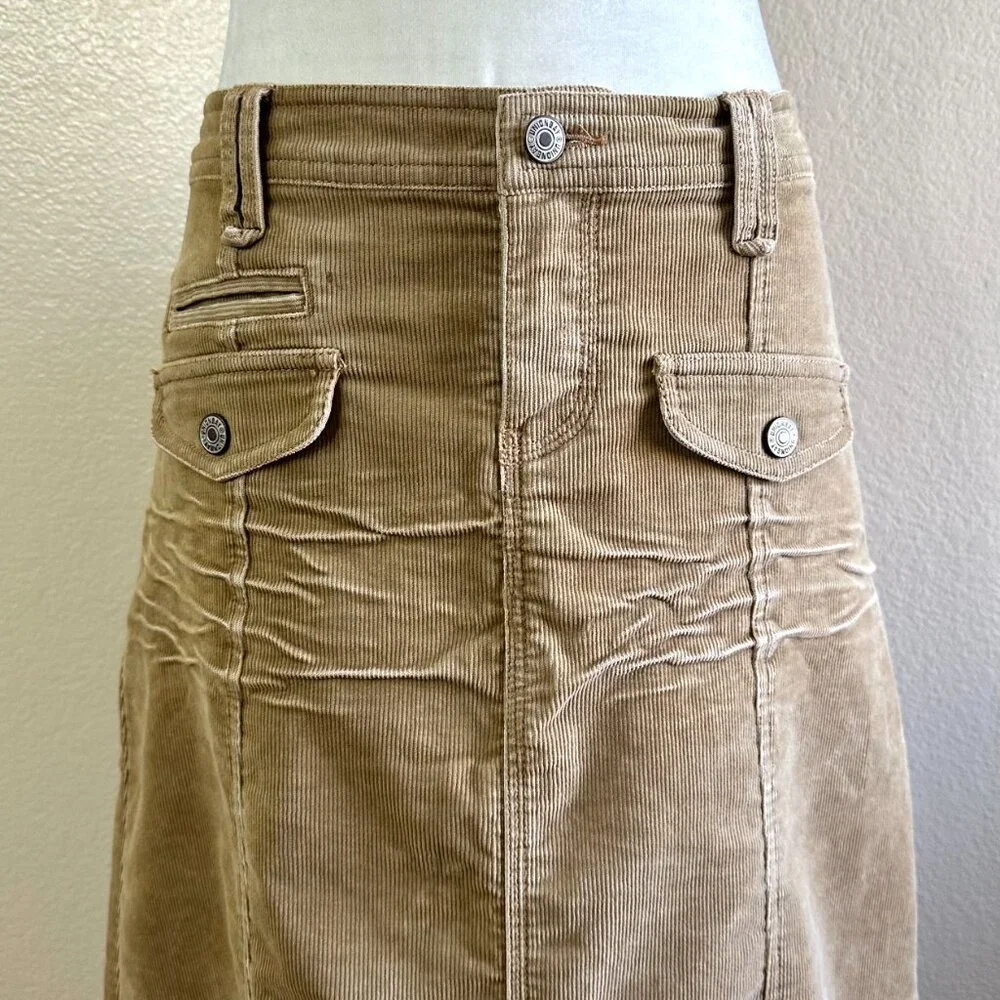 Union Bay Vtg 2000s Y2K Tan Corduroy A-line Skirt